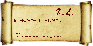 Kuchár Lucián névjegykártya
